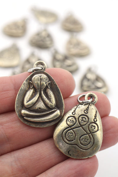 Weeping Buddha Brass Charm, from Nepal, 1 pendant