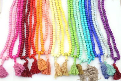 108 Bead Mala: Yoga Inspired Jewelry, Beaded Boho Necklace for Meditation, 14 Colors, Rainbow