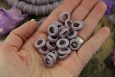 Lilac Purple Dutch Donut Dogan Beads: 13-15mm, 10 Pieces
