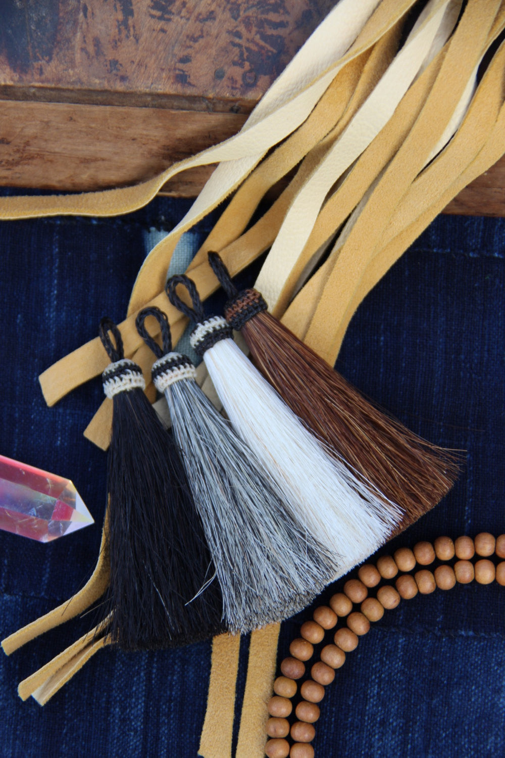 Natural Horse Hair Tassels, 4.5" - ShopWomanShopsWorld.com. Bone Beads, Tassels, Pom Poms, African Beads.