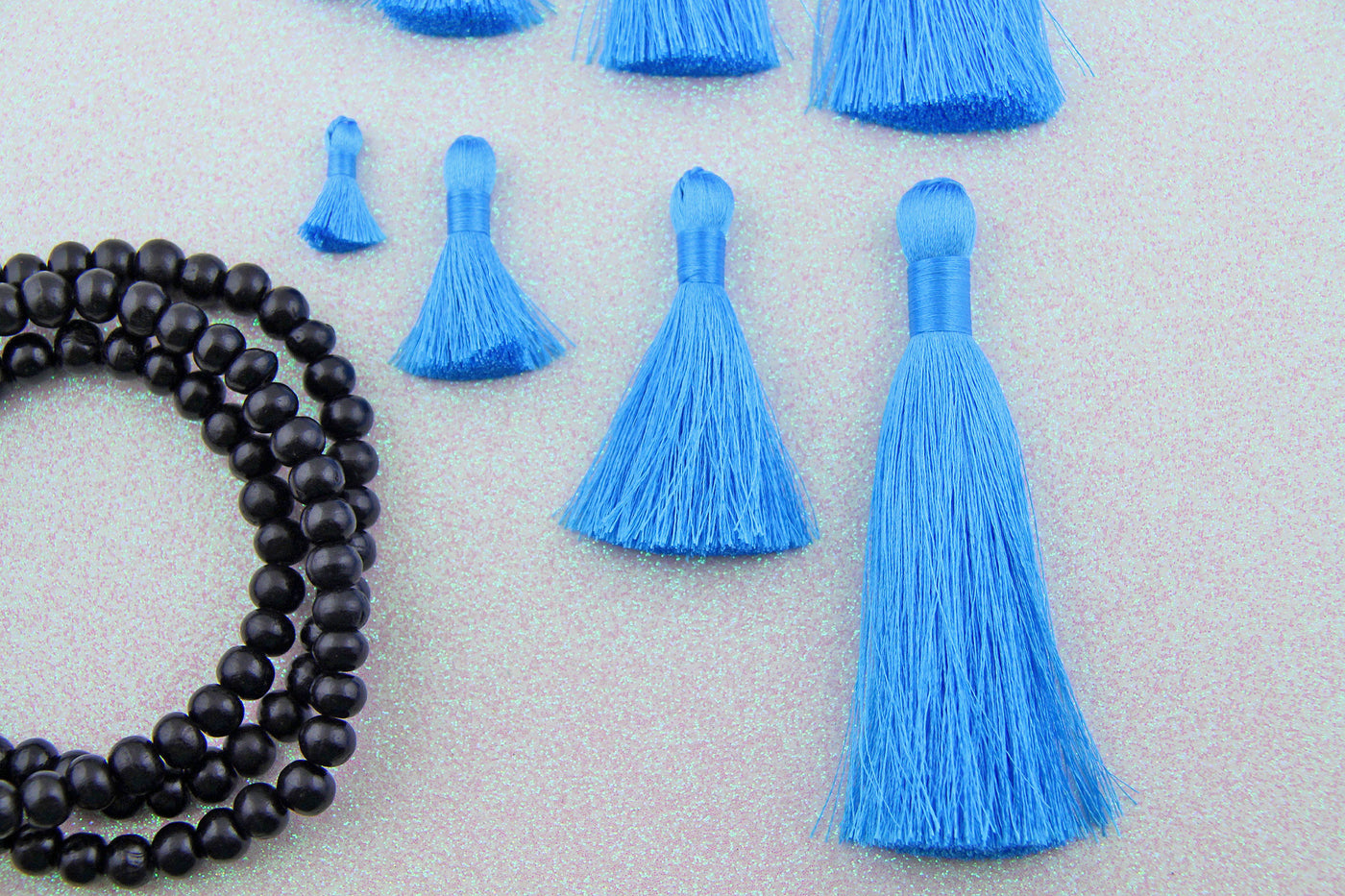 Carolina Panthers Blue Silky Jewelry Tassels, Choose from 4 Sizes, 2 Pcs