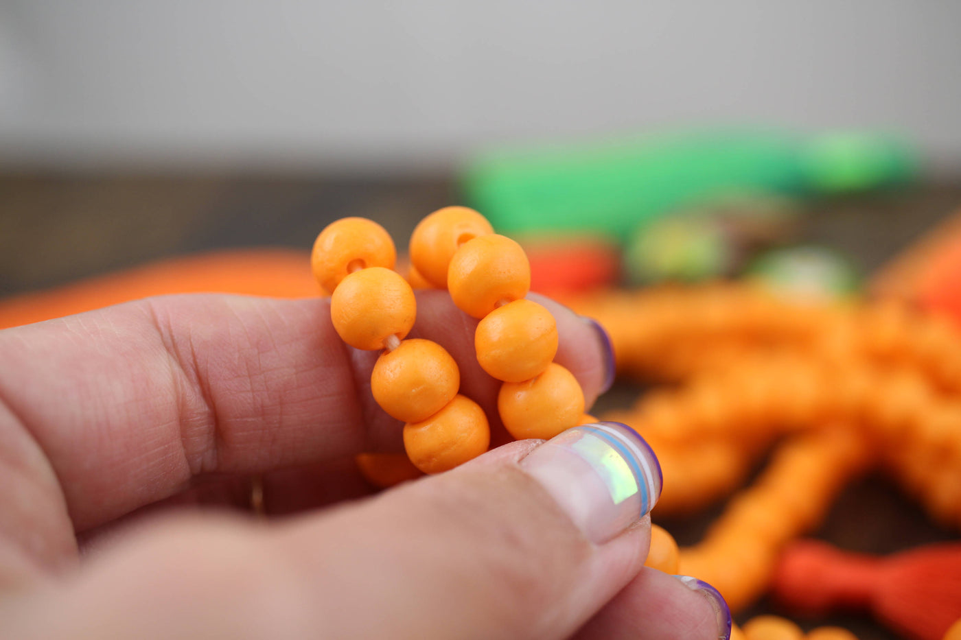 Orange Mala Making Beads
