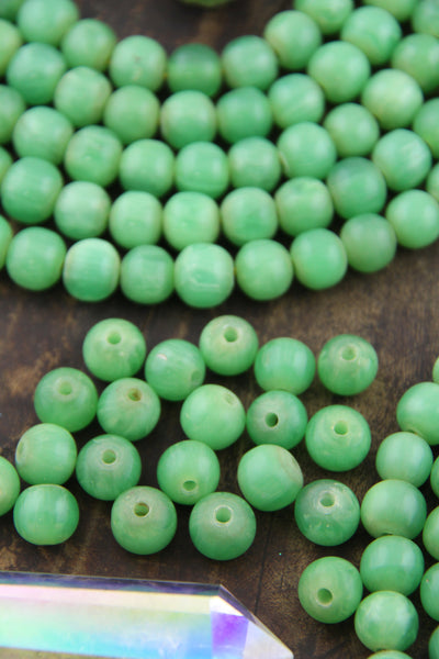 Round Green Beads: Seafoam Green Resin Spacers, 12mm, 20 pieces