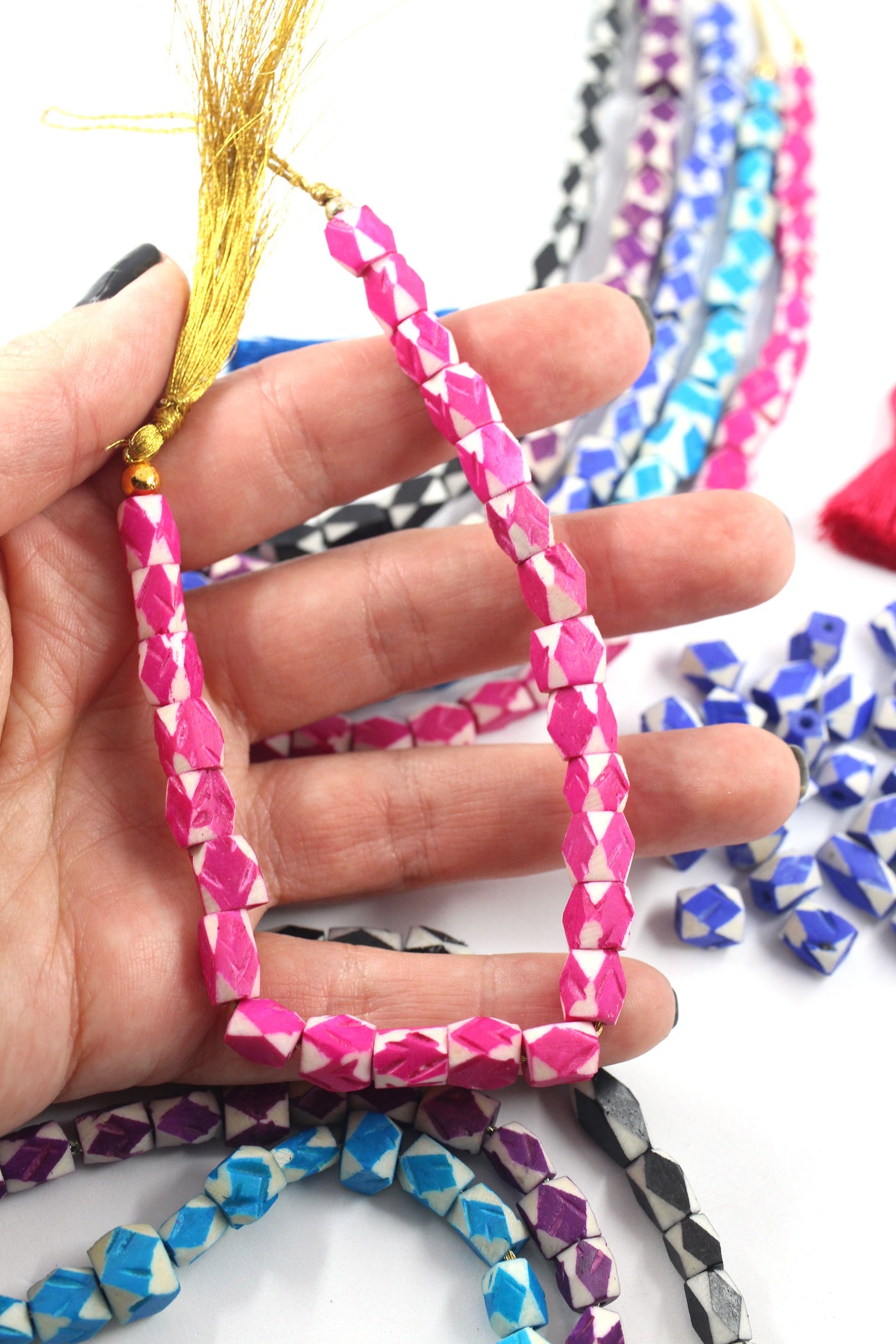 Pink Argyle Beads from India, DIY Jewelry Making Supplies