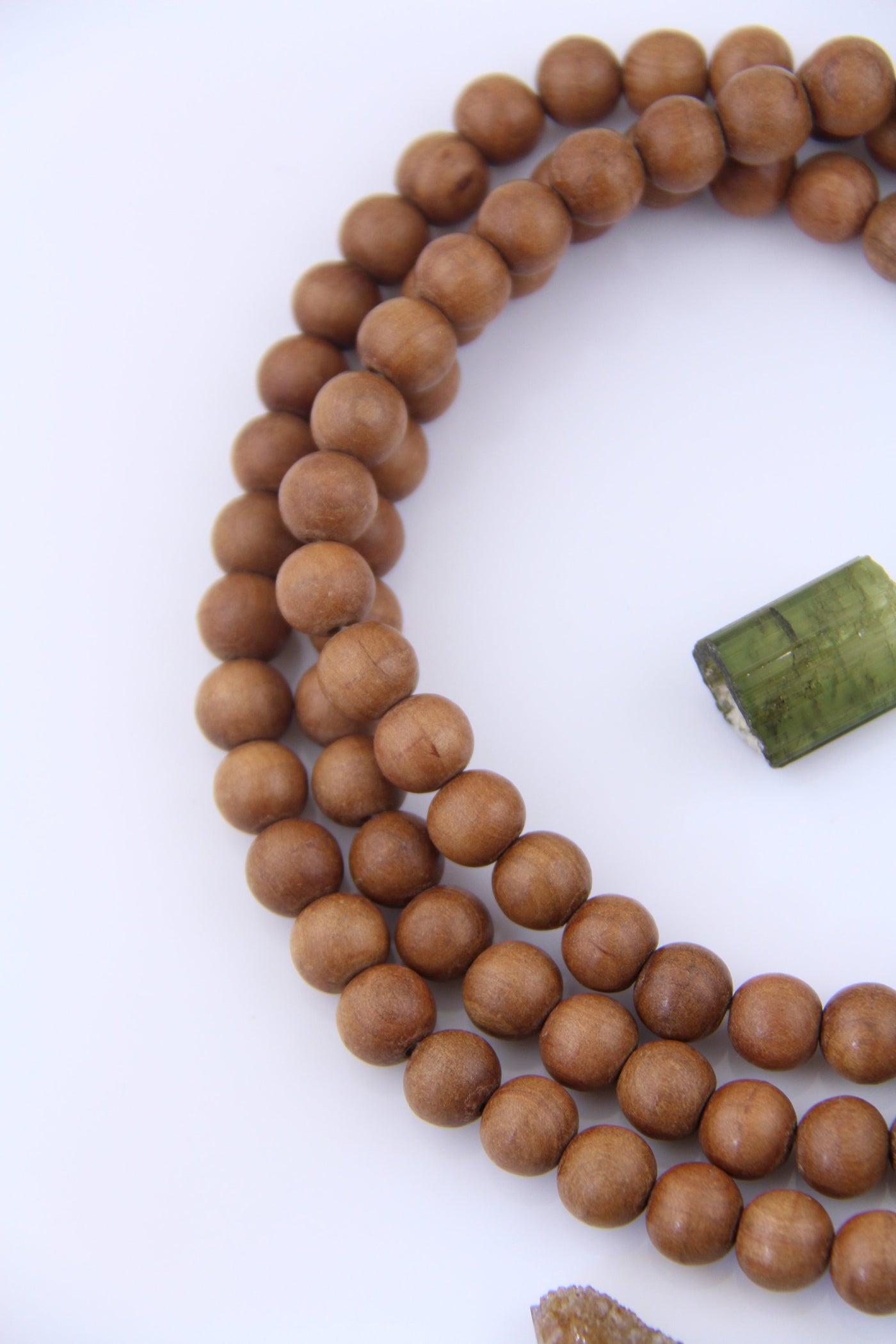 108 Natural Sandalwood Mala: 12mm Aromatic Wood Beads from India, Meditation Necklace, Prayer Beads