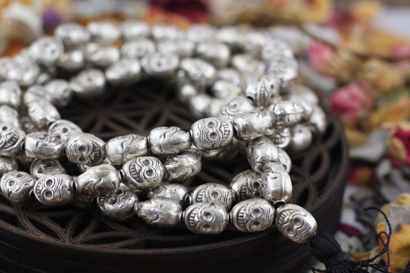 Smiling Skulls: 11x8mm Sterling Silver Beads, 4 Pieces