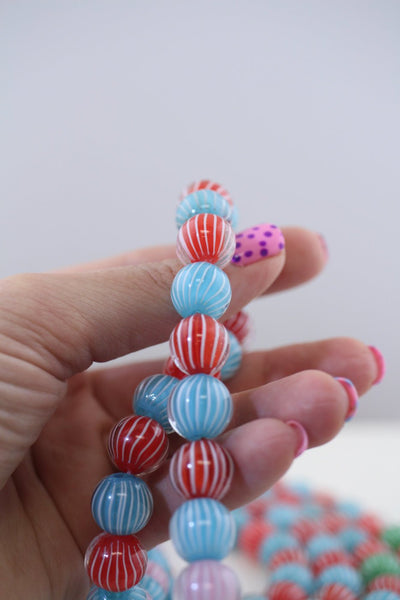 Gooseberry Antique Pastel African Venetian Trade Beads, 9-14mm