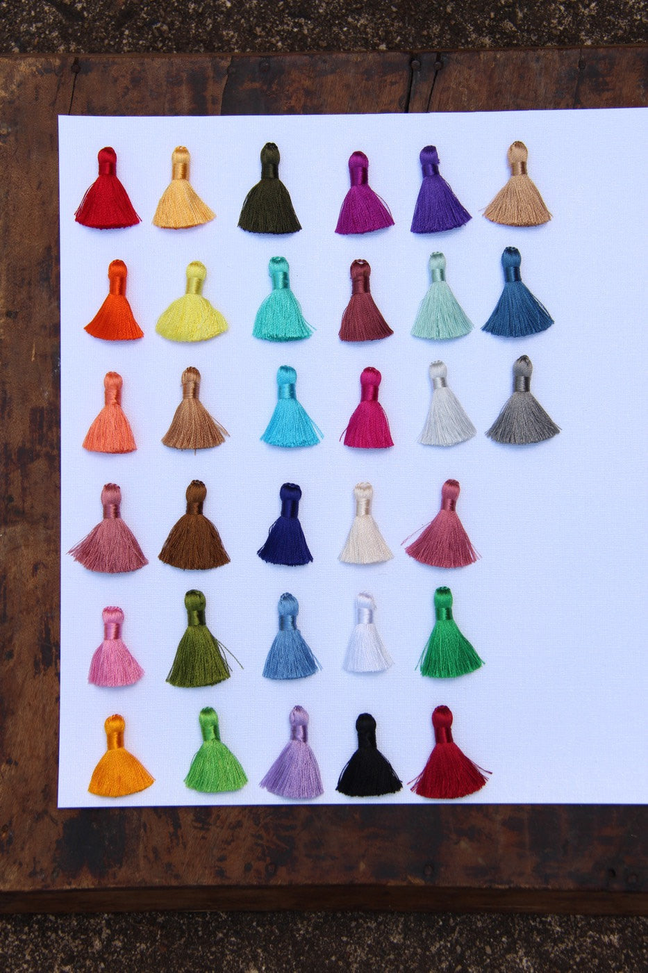 Mini Art Silk Tassels, 1.25" Fringe Pendant, 8+ pieces