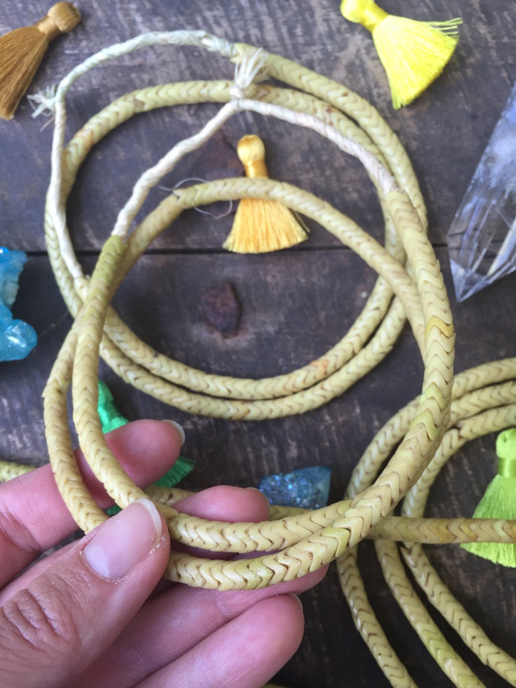 Vintage Pastel Yellow Glass Snake Chevron African Beads, 6x4mm, Rare Collectible, Zig Zag Shape, Tribal Necklace, Jewelry Making Supply - ShopWomanShopsWorld.com. Bone Beads, Tassels, Pom Poms, African Beads.