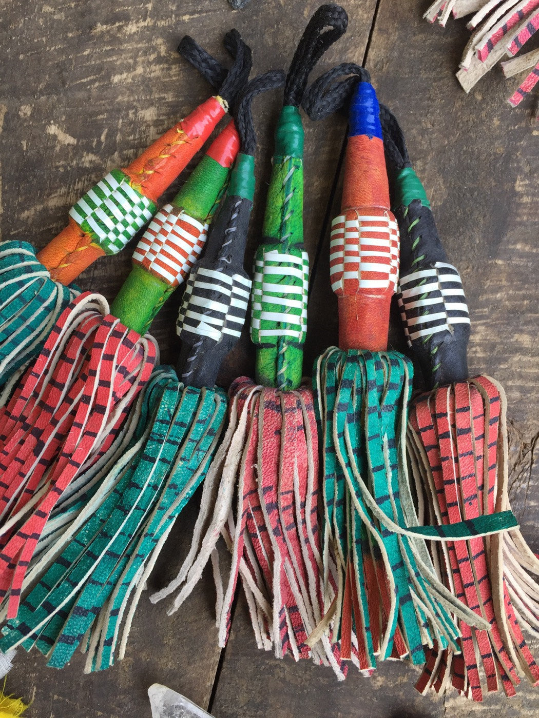 Lure-Like African Tuareg 7.5" Tassel: Red, Green, Black - ShopWomanShopsWorld.com. Bone Beads, Tassels, Pom Poms, African Beads.