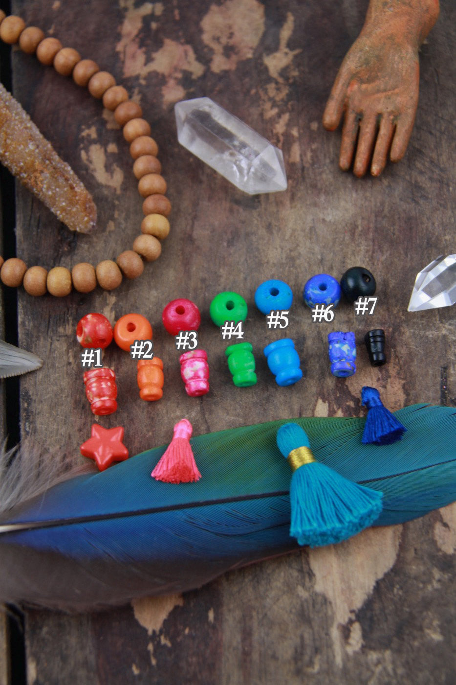 10 mm mix Bone Guru Beads, 3 sets (6 beads), Choose from 7 Colors - ShopWomanShopsWorld.com. Bone Beads, Tassels, Pom Poms, African Beads.