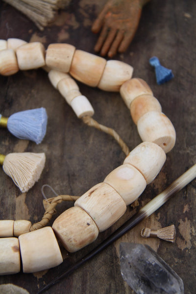 Large Antique Off-White Coral, Conch Tube Beads, Nigeria, Graduated, Tribal Fashion, Natural Boho Gypsy Mermaid Jewelry Making Supply, - ShopWomanShopsWorld.com. Bone Beads, Tassels, Pom Poms, African Beads.