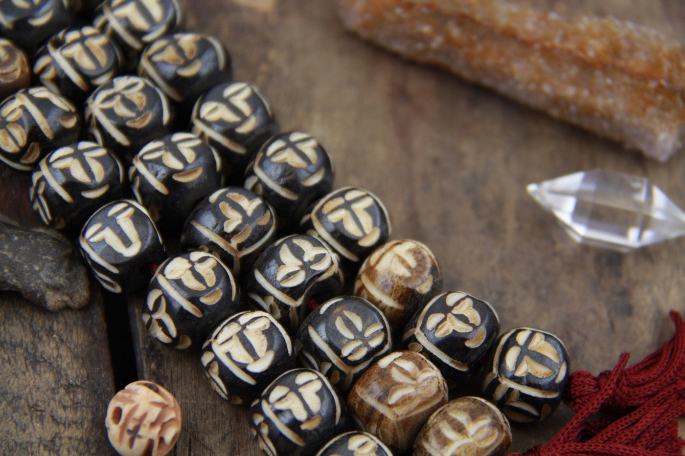Tribal Totem: Brown & Cream Carved Bone Beads, 12mm, 10 pieces - ShopWomanShopsWorld.com. Bone Beads, Tassels, Pom Poms, African Beads.