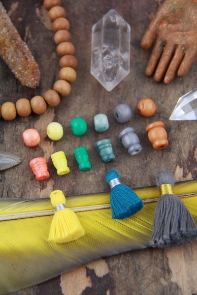 8mm Bone Guru Beads, 3 sets (6 beads), Choose from 6 Colors - ShopWomanShopsWorld.com. Bone Beads, Tassels, Pom Poms, African Beads.