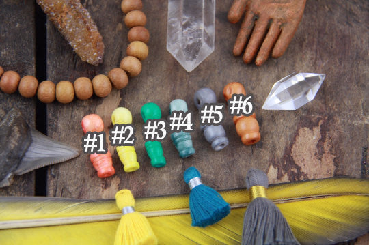 8mm Bone Guru Beads, 3 sets (6 beads), Choose from 6 Colors - ShopWomanShopsWorld.com. Bone Beads, Tassels, Pom Poms, African Beads.