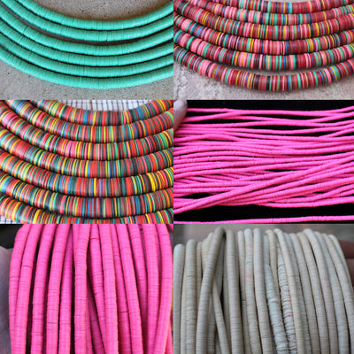 Wholesale Listing: Vintage African Vinyl Record Disc Beads, You Choose which 6 strands / Tribal Wholesale Jewelry Making Supplies, Heishi - ShopWomanShopsWorld.com. Bone Beads, Tassels, Pom Poms, African Beads.