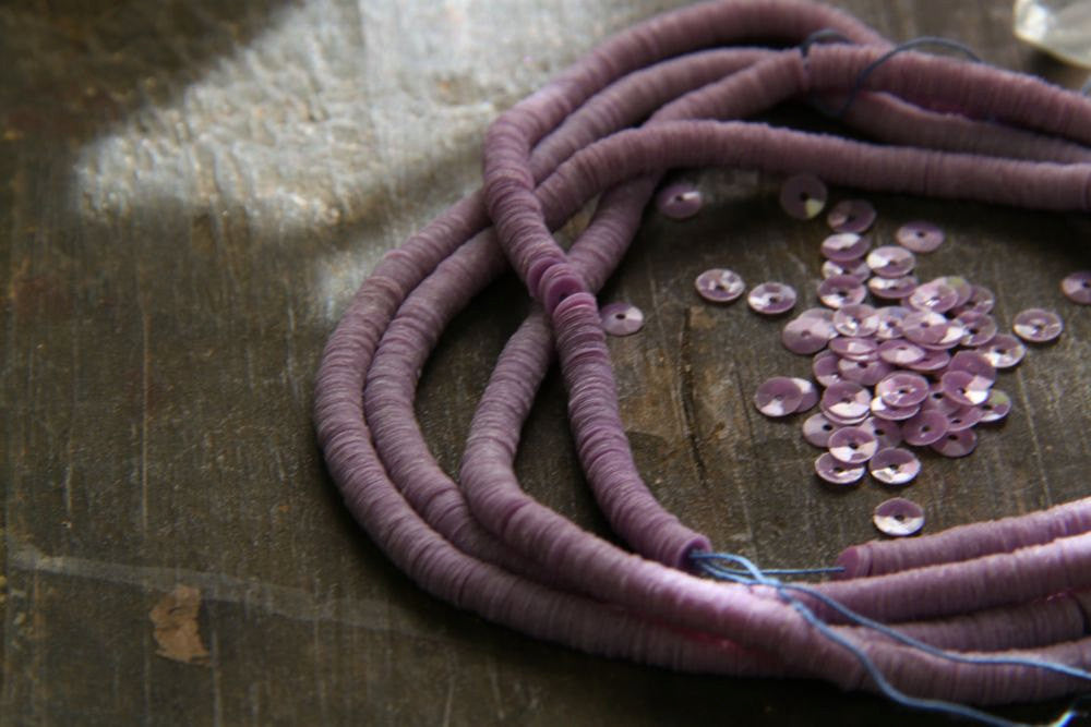 Orchid Love: Opaque Purple Vintage Faceted Celluloid Sequins, 4mm - ShopWomanShopsWorld.com. Bone Beads, Tassels, Pom Poms, African Beads.