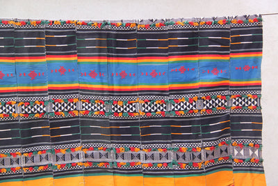 Vintage Tuareg Textile, Wedding Blanket, 62" x 134" - ShopWomanShopsWorld.com. Bone Beads, Tassels, Pom Poms, African Beads.