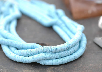 In the Clouds: Vintage French Sky Blue Faceted 5mm Sequins - ShopWomanShopsWorld.com. Bone Beads, Tassels, Pom Poms, African Beads.