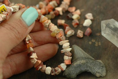 Fire in the Rock: Mexican Fire Opal Rough Nugget Beads / 10 beads, 1 1/2", 6x4mm / Orange, Creamy White Natural Gem, Jewelry Making Supplies - ShopWomanShopsWorld.com. Bone Beads, Tassels, Pom Poms, African Beads.