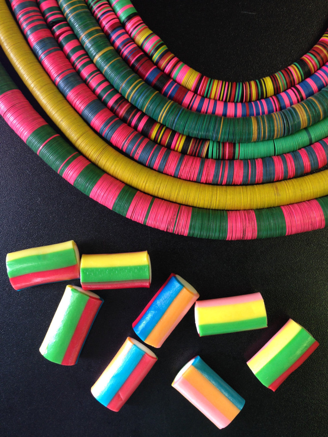 Wholesale Listing: Vintage African Vinyl Record Disc Beads, You Choose which 6 strands / Tribal Wholesale Jewelry Making Supplies, Heishi - ShopWomanShopsWorld.com. Bone Beads, Tassels, Pom Poms, African Beads.
