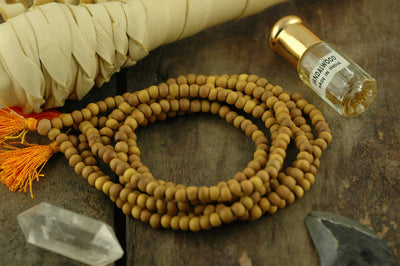 8mm Sandalwood Beads: 108 Aromatic Natural Authentic Indian Sandalwood