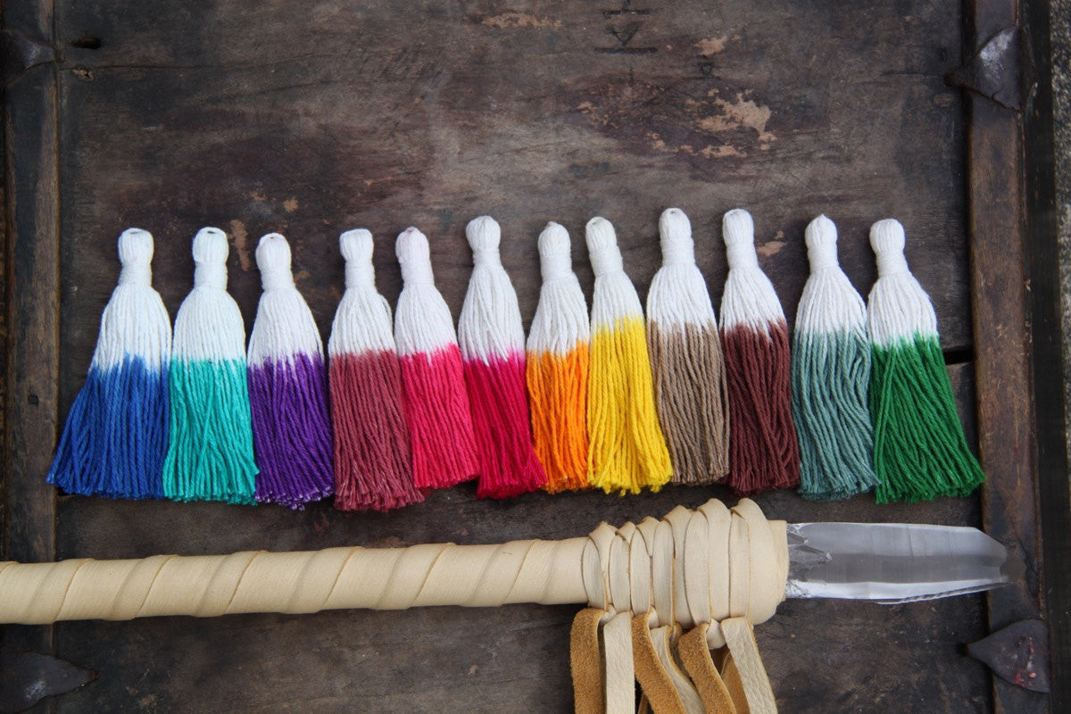 Dip Dye Tassels, 3.5" Tie Dyed Ombré Cotton Fringe Pendant, 3+ Pieces