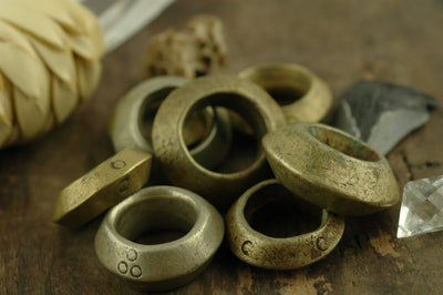 Fit for a King: Large Antique Ethiopian Brass Ring, 32x13mm, 1 piece - ShopWomanShopsWorld.com. Bone Beads, Tassels, Pom Poms, African Beads.
