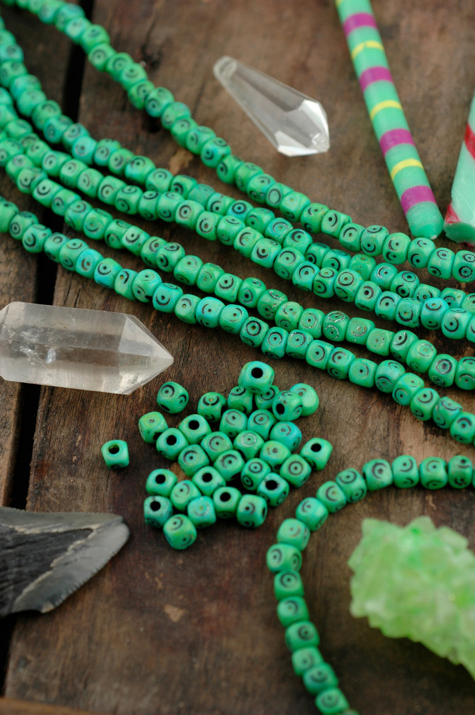 Grass Green Tumbling Dice Bone Beads, 5x5mm, 48 pieces - ShopWomanShopsWorld.com. Bone Beads, Tassels, Pom Poms, African Beads.