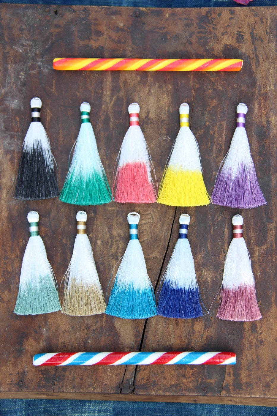 Dip Dye Ombré Silky Luxe Tassels, 3.5" Fringed Pendant