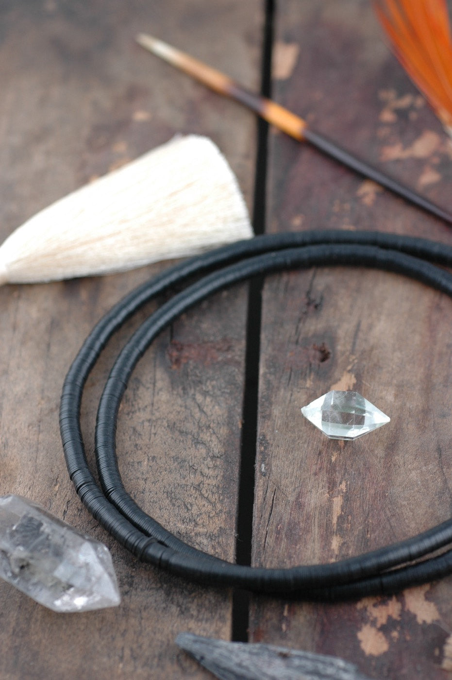 Back to Black: Black Vintage African Vinyl Record Beads, 6mm