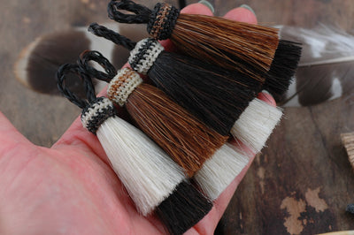Double Stack Horse Hair Tassels, 3", 1 piece - ShopWomanShopsWorld.com. Bone Beads, Tassels, Pom Poms, African Beads.