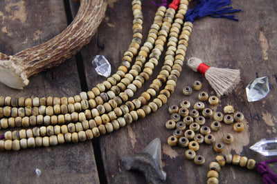 Drift: Balsa Wood Beads, 7x5mm, 43 pieces - ShopWomanShopsWorld.com. Bone Beads, Tassels, Pom Poms, African Beads.